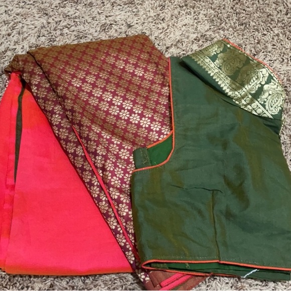 $85 new semi silk saree/sari with stitched blouse. - Picture 4 of 9